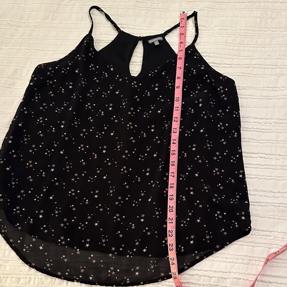 Y2K celestial babydoll Charlotte Russe Cami Small Star Print Chiffon Tank Top - Picture 7 of 8